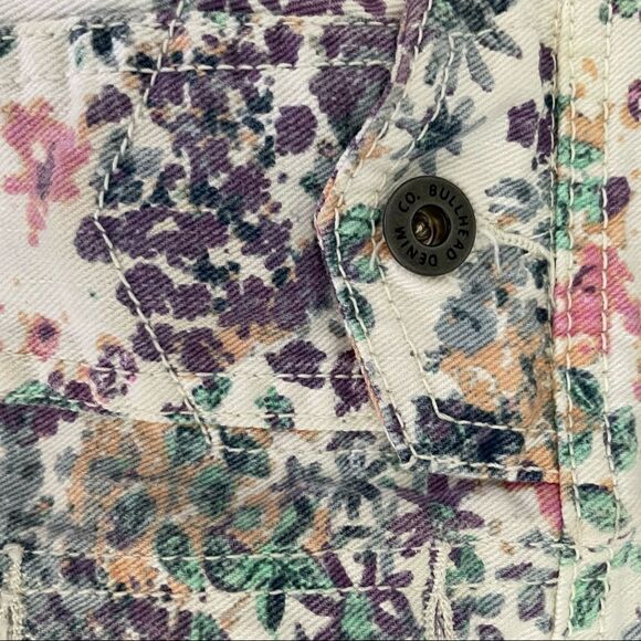 Bullhead ~ White Floral Denim Vest ~ Slim Fit ~ size Small - Picture 8 of 11